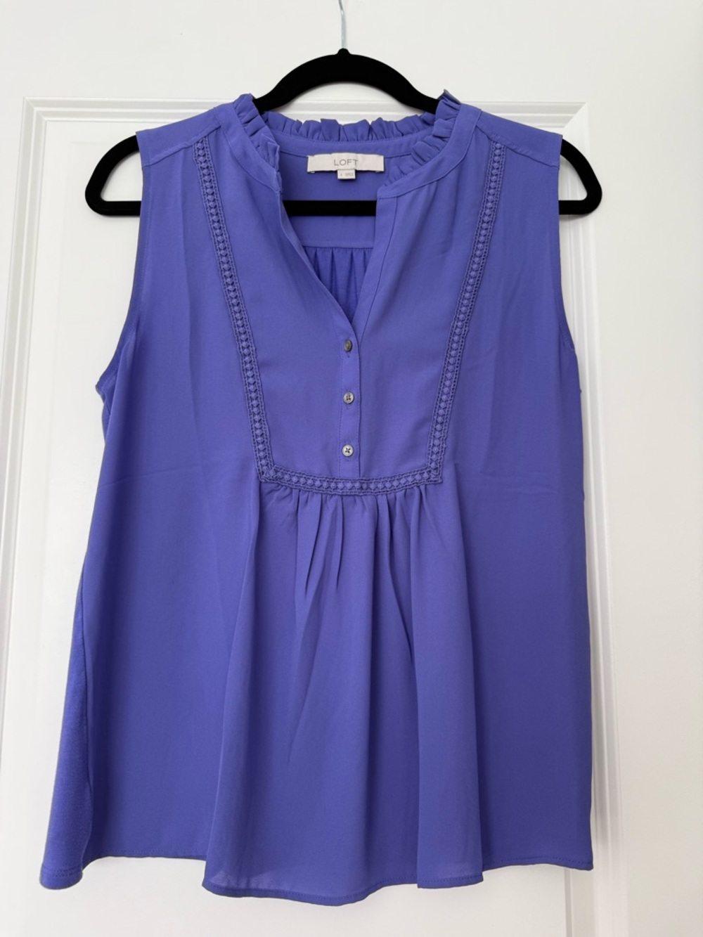 LOFT Lavender Ruffle-Trim Sleeveless Camisole